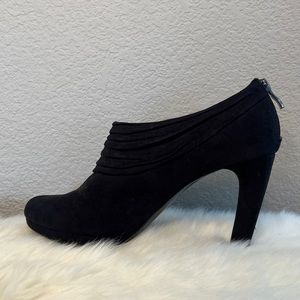 COACH AND FOUR | Black Suede 4” Heel Booties - Women’s Size 8.5